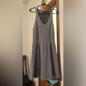 Maurices Black and White Patterned Midi Dress